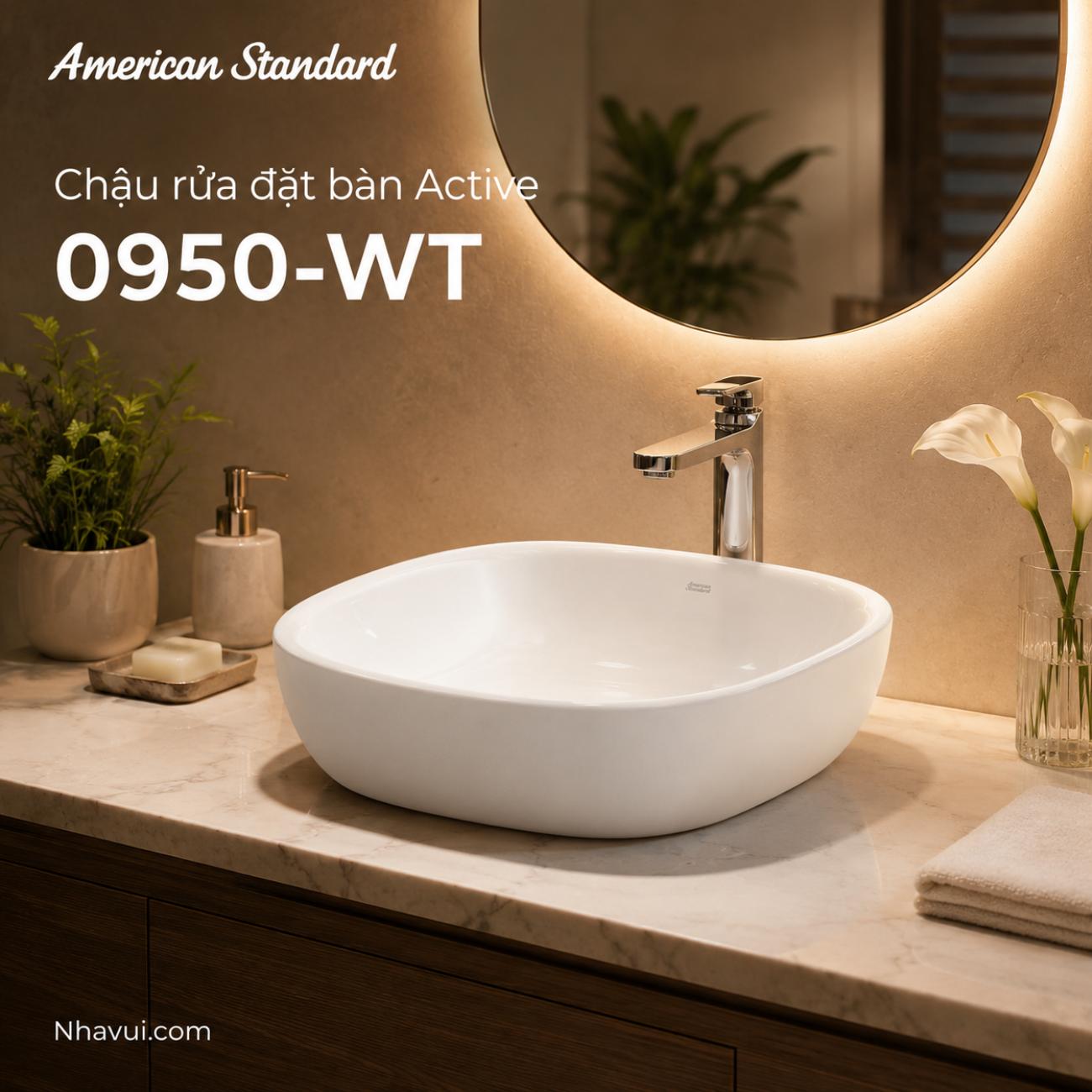 Chậu rửa đặt bàn American Standard 0950-WT Active