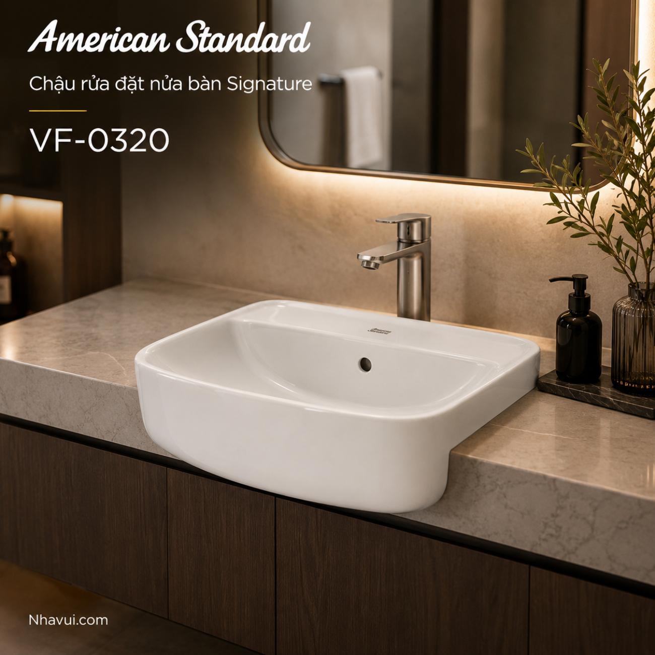 Chậu rửa đặt nửa bàn American Standard VF-0320 Signature