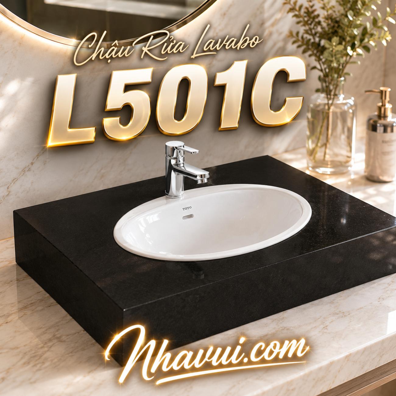 Chậu rửa lavabo đặt bàn kèm mặt bàn TOTO L501C