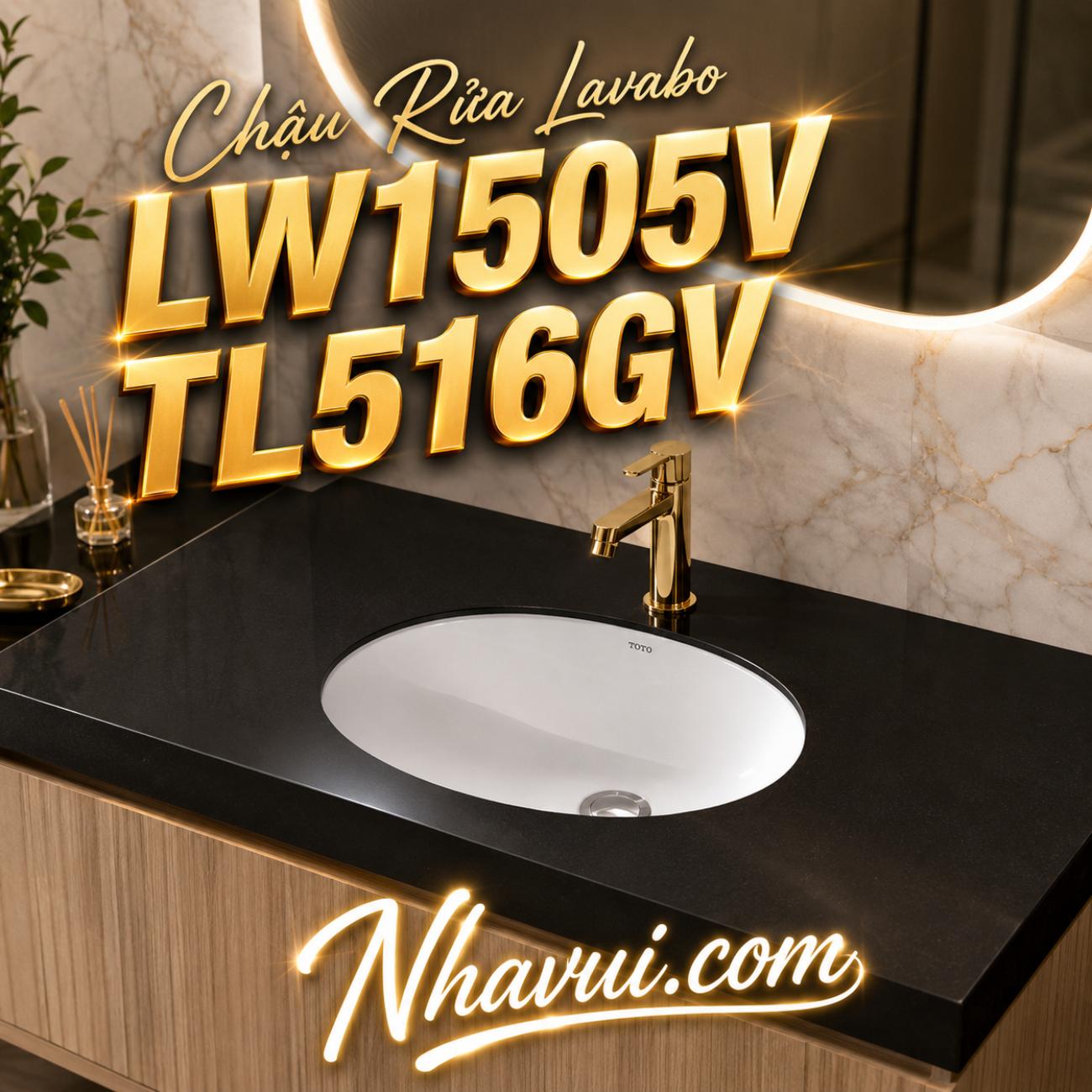 Chậu rửa lavabo đặt bàn kèm mặt bàn TOTO LW1505V TL516GV