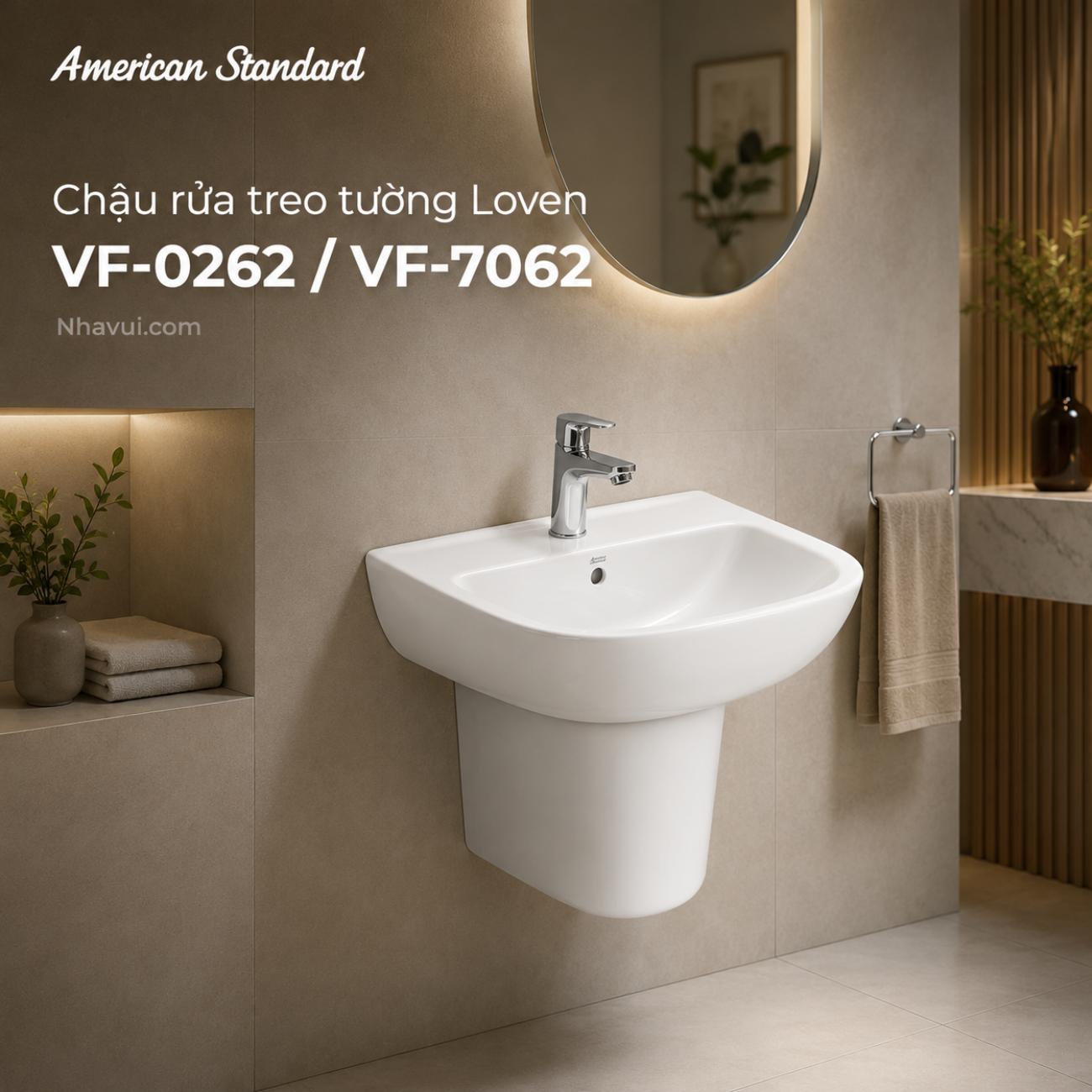 Chậu rửa treo tường American Standard VF-0262 / VF-7062 Loven