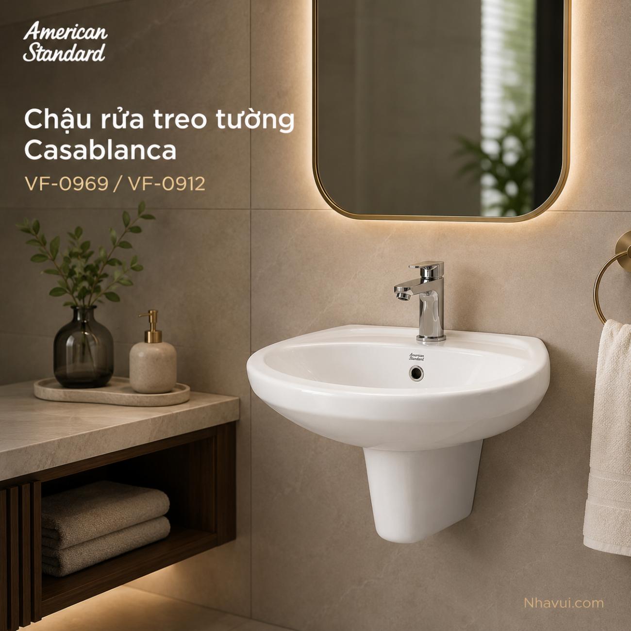 Chậu rửa treo tường American Standard VF-0969 / VF-0912 Casablanca