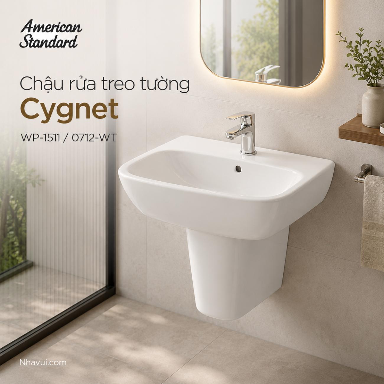 Chậu rửa treo tường American Standard WP-1511 / 0712-WT Cygnet