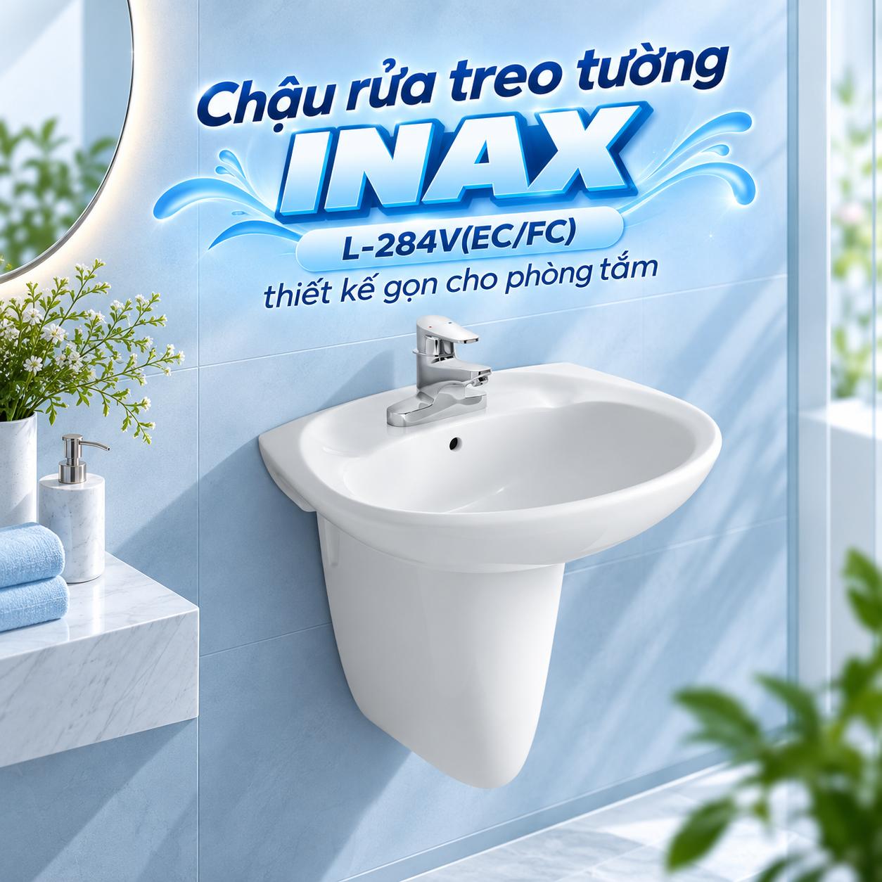 Chậu rửa treo tường INAX L-284V(EC/FC)
