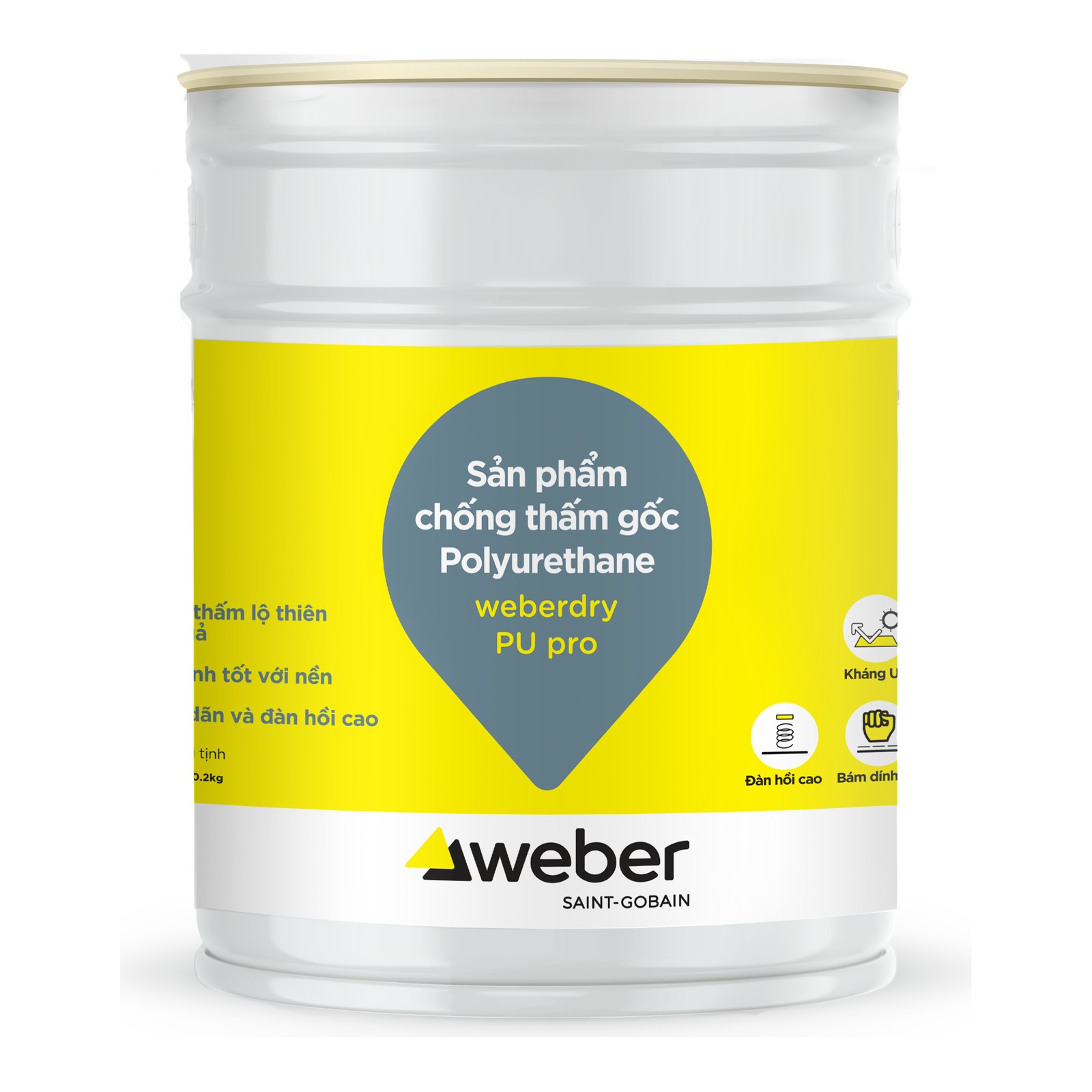 Chống thấm Polyurethane kháng UV Weber weberdry PU pro (lộ thiên)