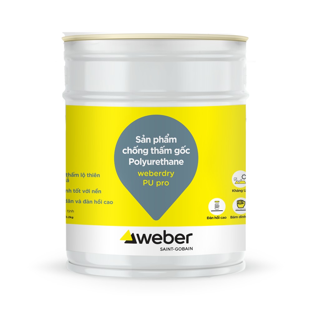 Chống thấm Polyurethane kháng UV Weber weberdry PU pro (lộ thiên) chính hãng