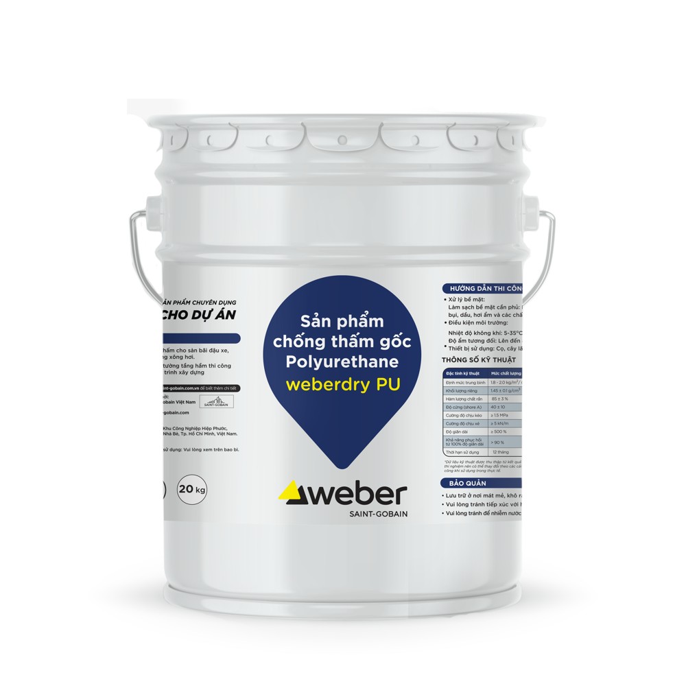 Chống thấm Polyurethane Weber weberdry PU (không lộ thiên) chính hãng