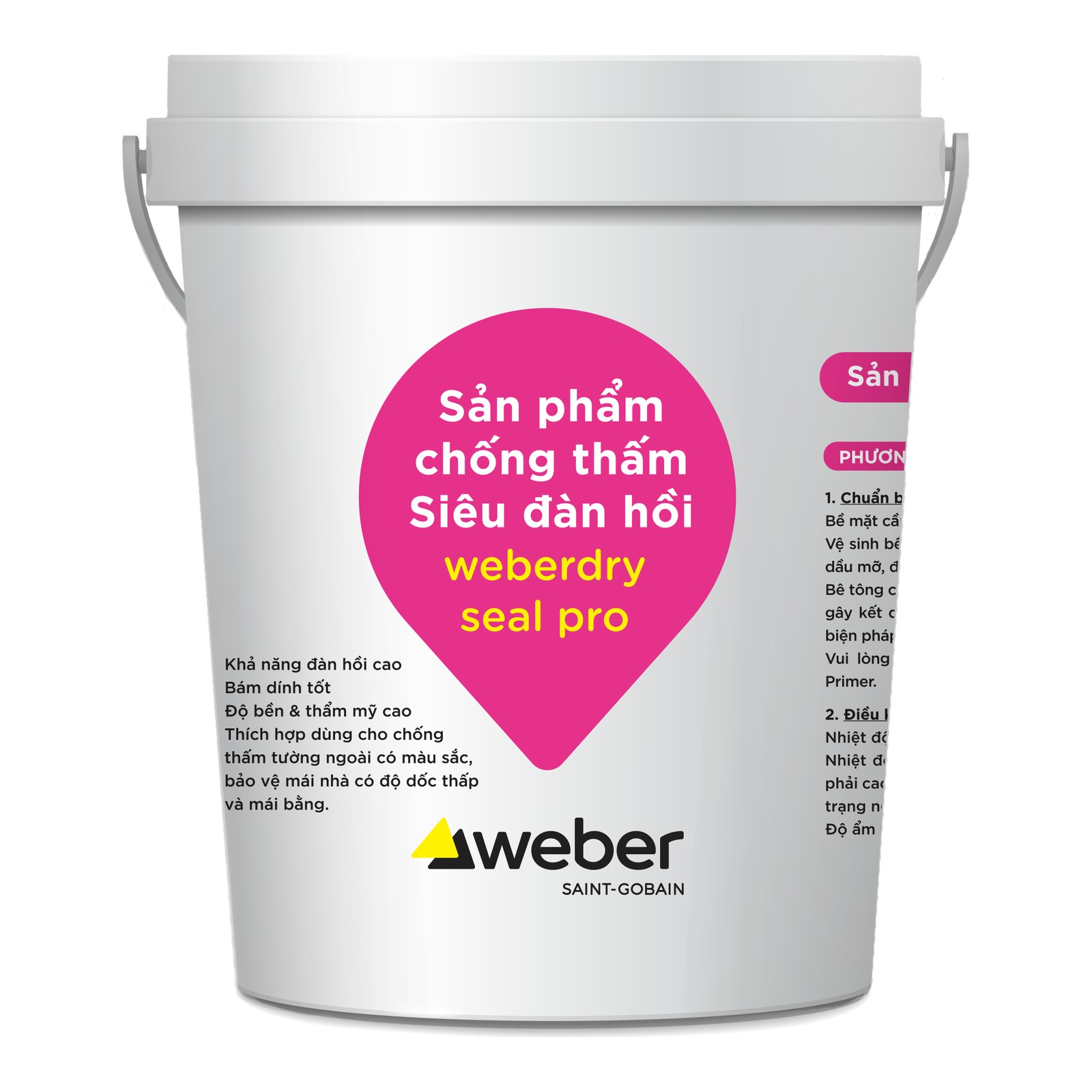 Chống thấm siêu đàn hồi gốc Acrylic Weber weberdry seal pro thùng 18kg