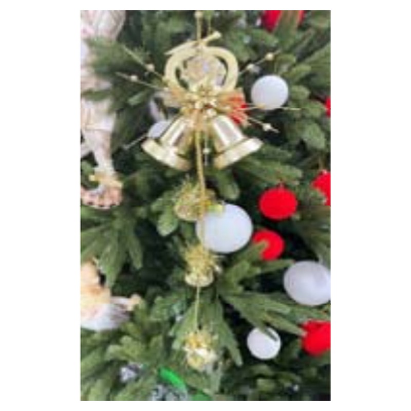 Chuông đôi Noel hình táo vàng 6cm