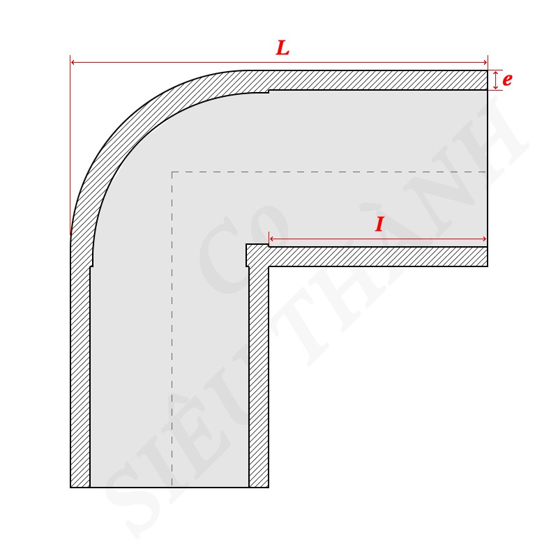 Co 90 độ uPVC Siêu Thành Ø21 – Ø114