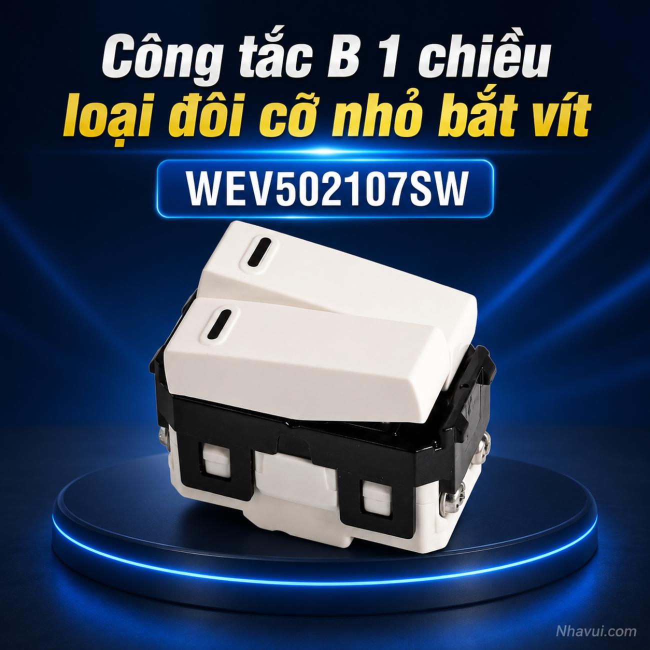 Công tắc B 1 chiều loại đôi cỡ nhỏ bắt vít Panasonic WEV502107SW