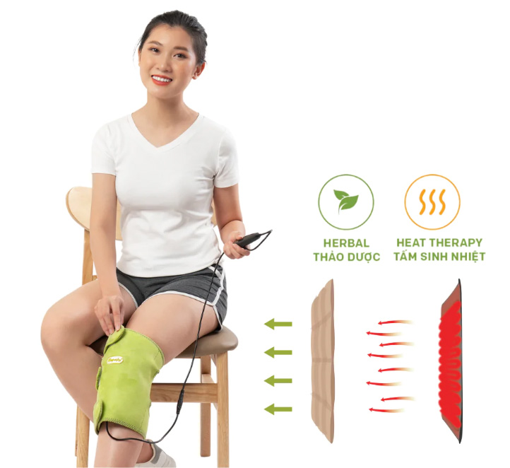Đai chườm nóng thảo dược đầu gối Hapaku làm nóng bằng điện