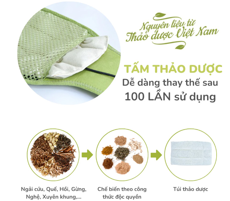 Đai chườm nóng thảo dược đầu gối Hapaku làm nóng bằng điện