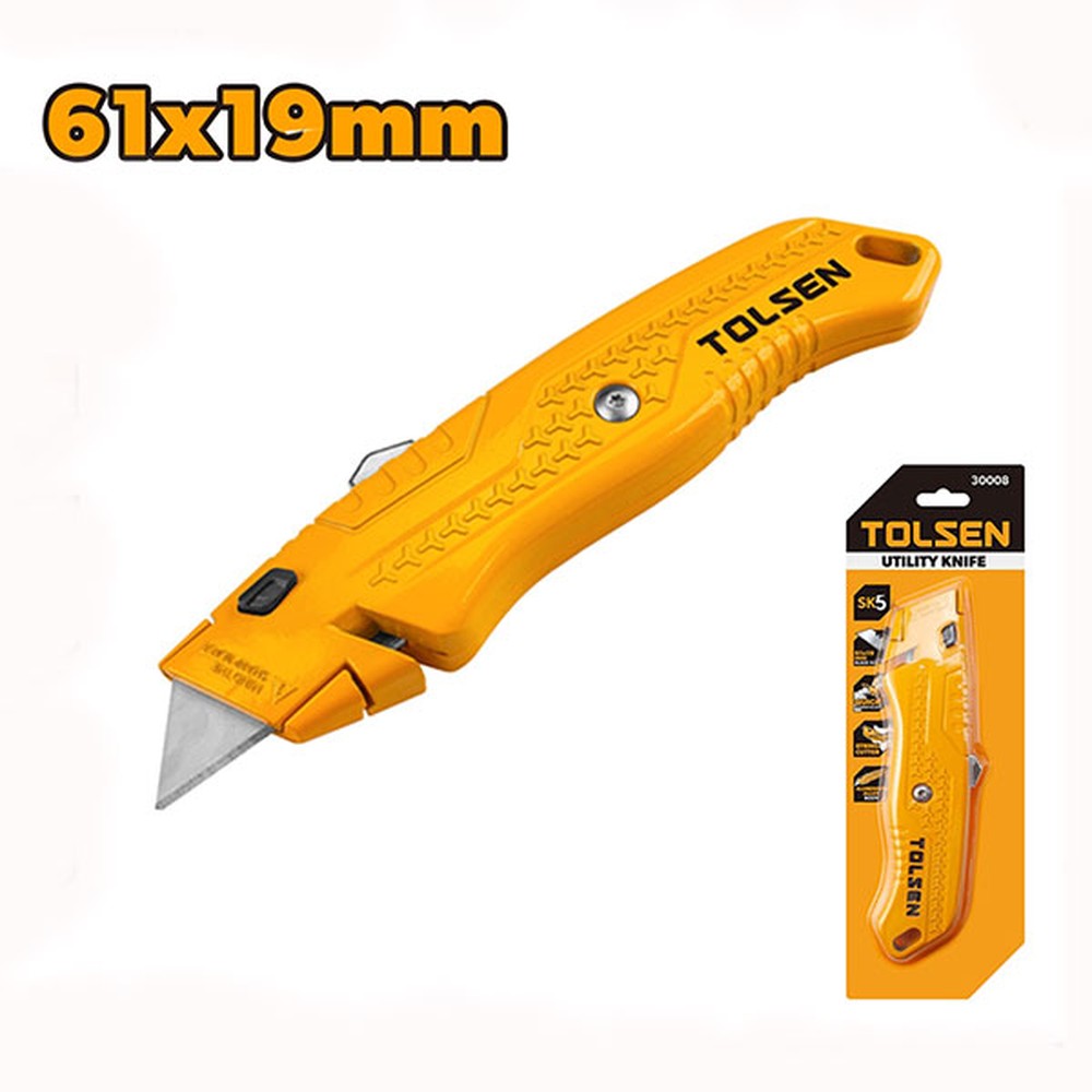 Dao rọc giấy Tolsen 30008 lưỡi thang 61 × 19 mm