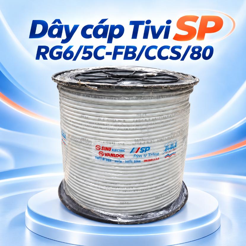 Dây cáp Tivi SP RG6/5C-FB/CCS/80