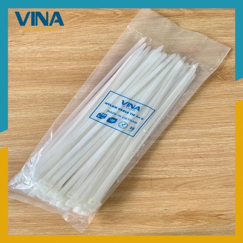 Dây rút nhựa Vina Plastics 250mm màu trắng, đen