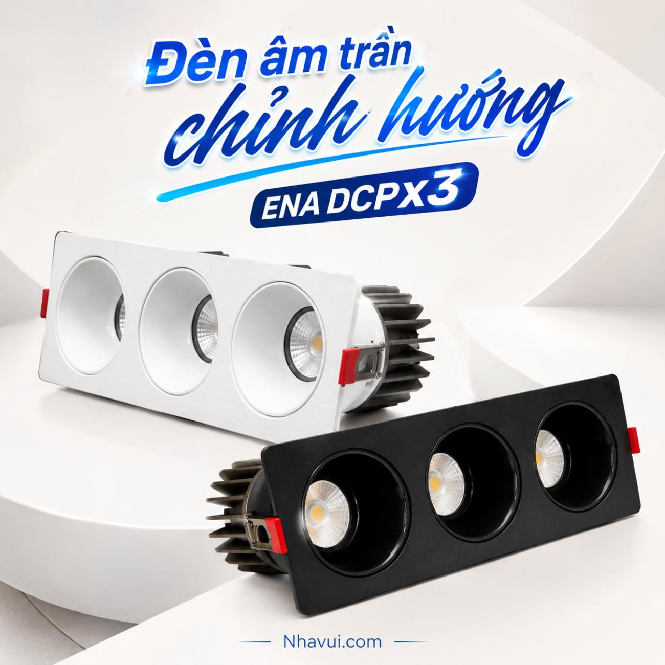 Đèn âm trần chỉnh hướng ENA DCP x3