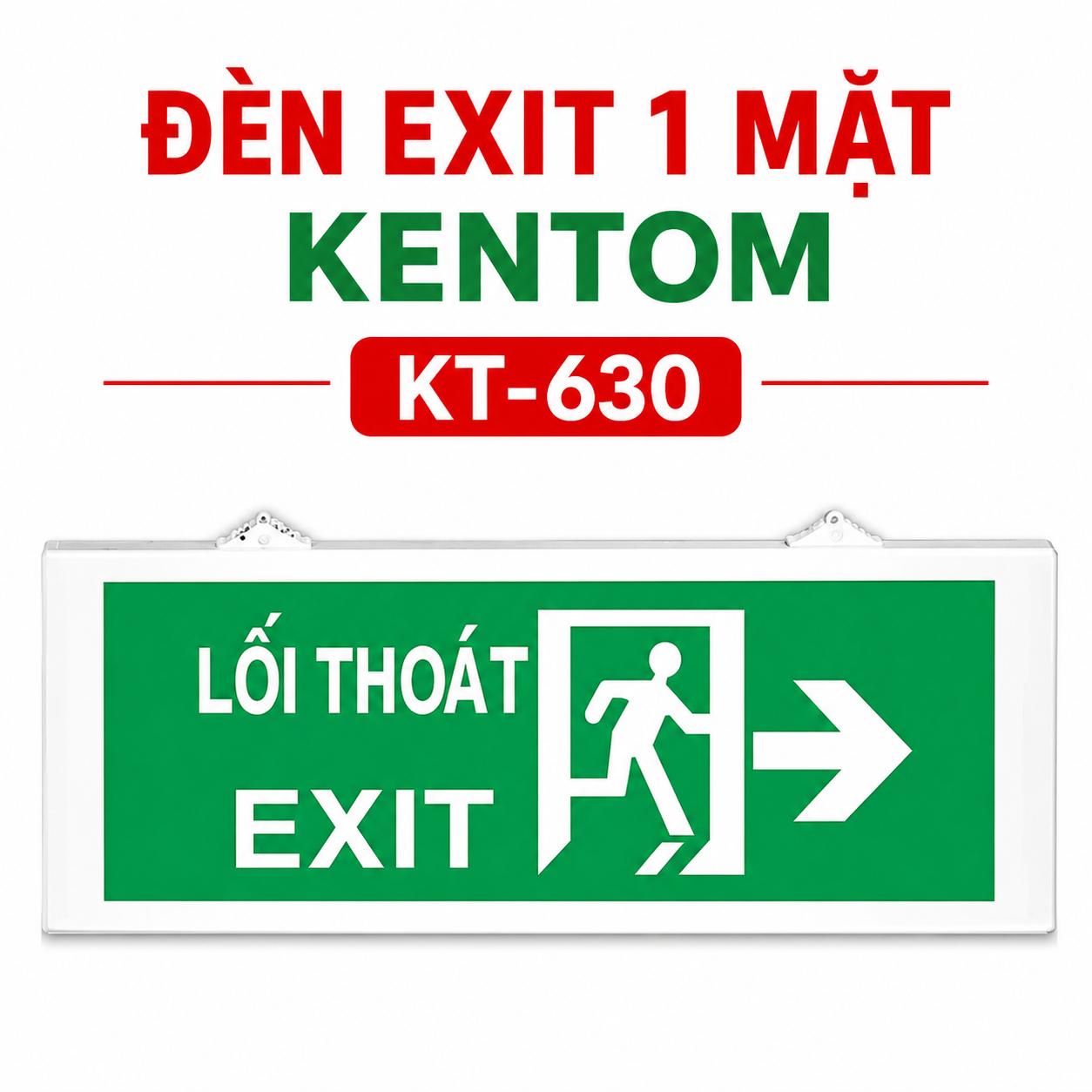 Đèn exit 1 mặt Kentom KT630