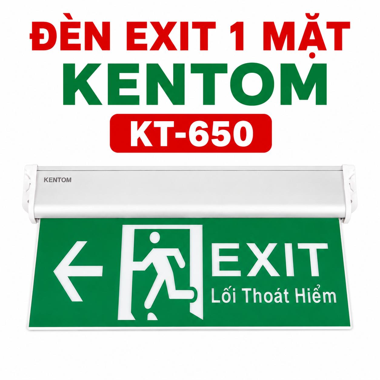 Đèn exit 1 mặt Kentom KT650