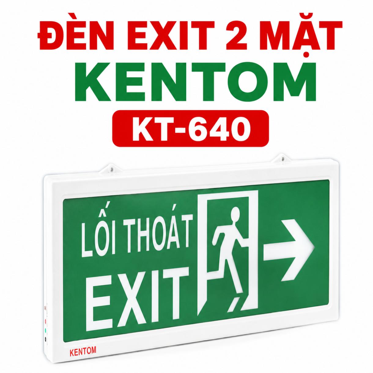 Đèn exit 2 mặt Kentom KT640