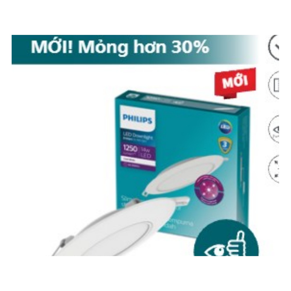 Đèn LED âm trần tròn Philips Eridani DL190B Slim siêu mỏng chính hãng