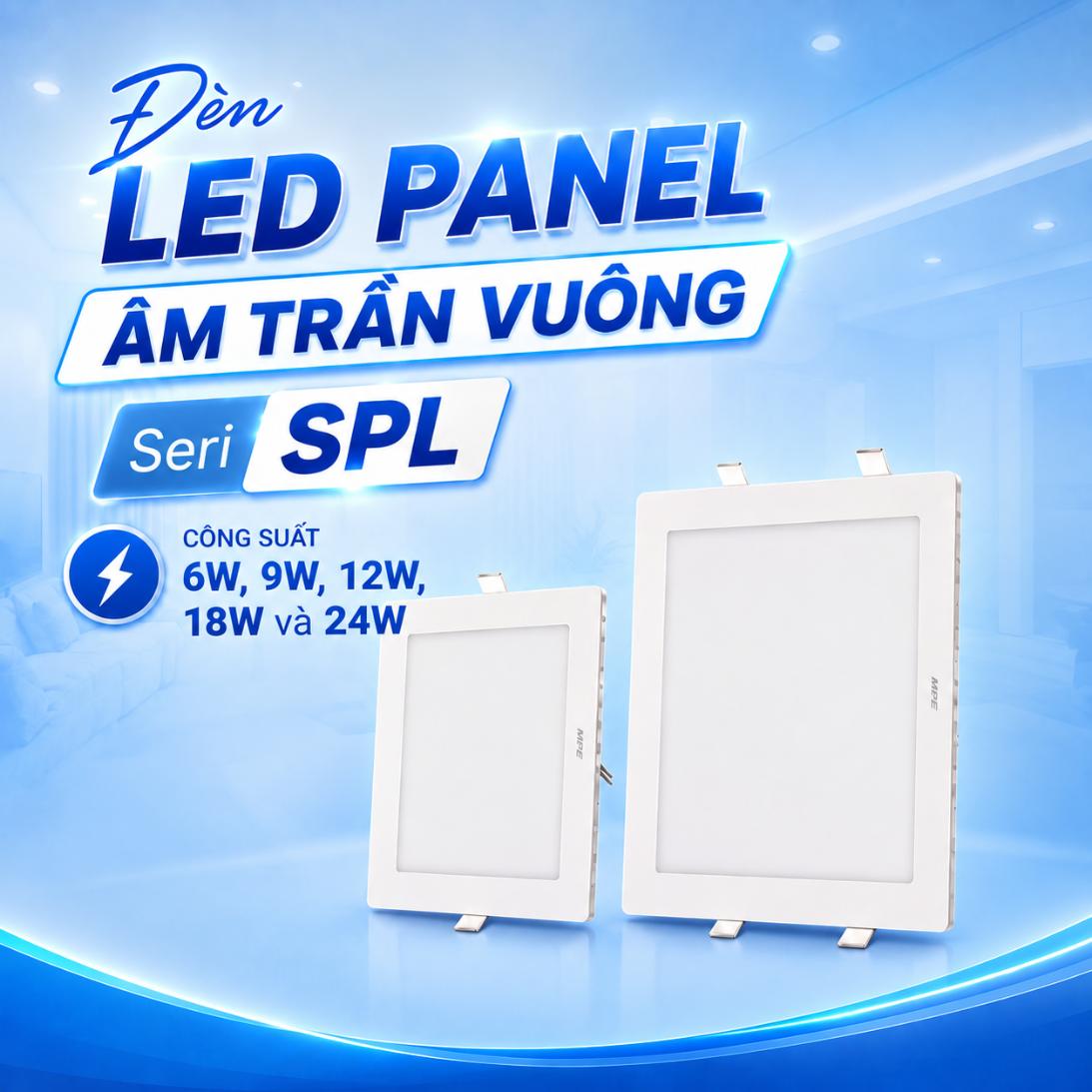 Đèn LED Panel âm trần vuông MPE Seri SPL