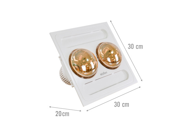 Đèn sưởi nhà tắm 2 bóng âm trần Kohn BK03G công tắc