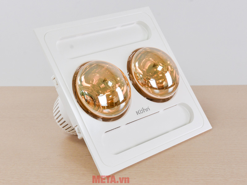Đèn sưởi nhà tắm 2 bóng âm trần Kohn BK03G công tắc