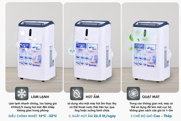 Điều hòa di động FujiE MPAC12 12.000BTU