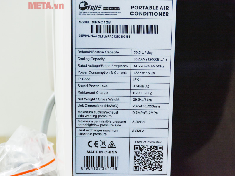 Điều hòa di động FujiE MPAC12B 12.000BTU