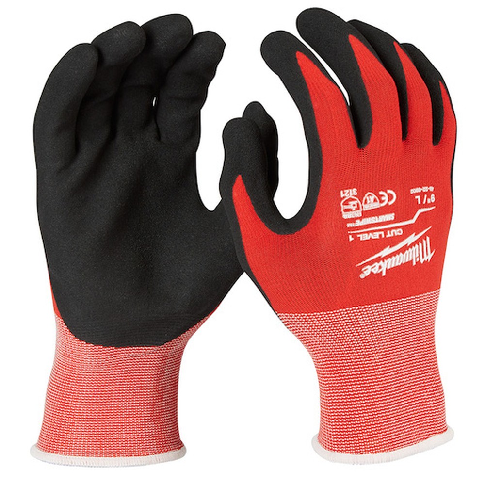 Găng tay chống cắt Milwaukee 48-22-8902 cấp 1 size L – phủ Nitrile, cảm ứng SMARTSWIPE