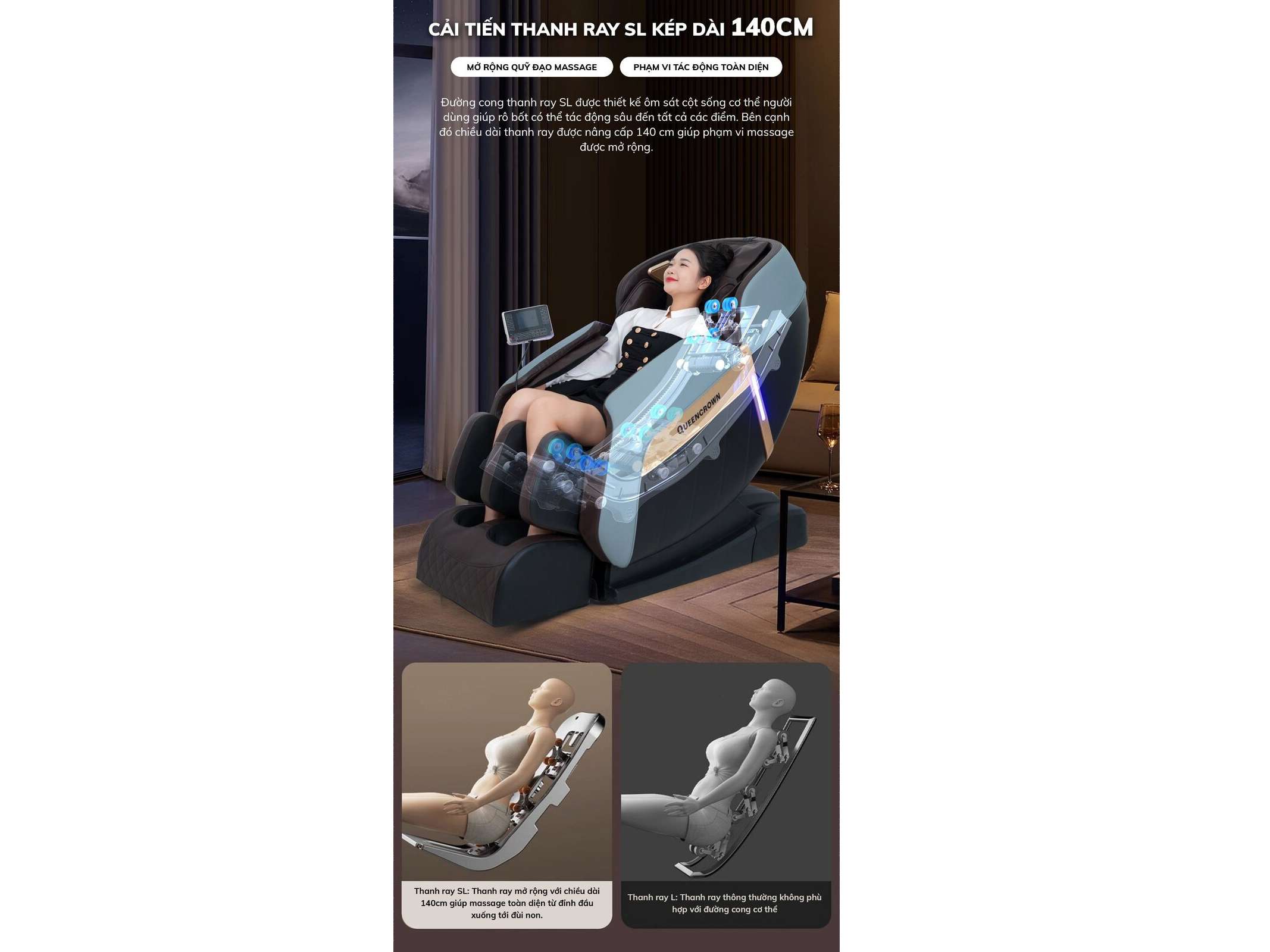Ghế massage Queen Crown QE 66 LUX