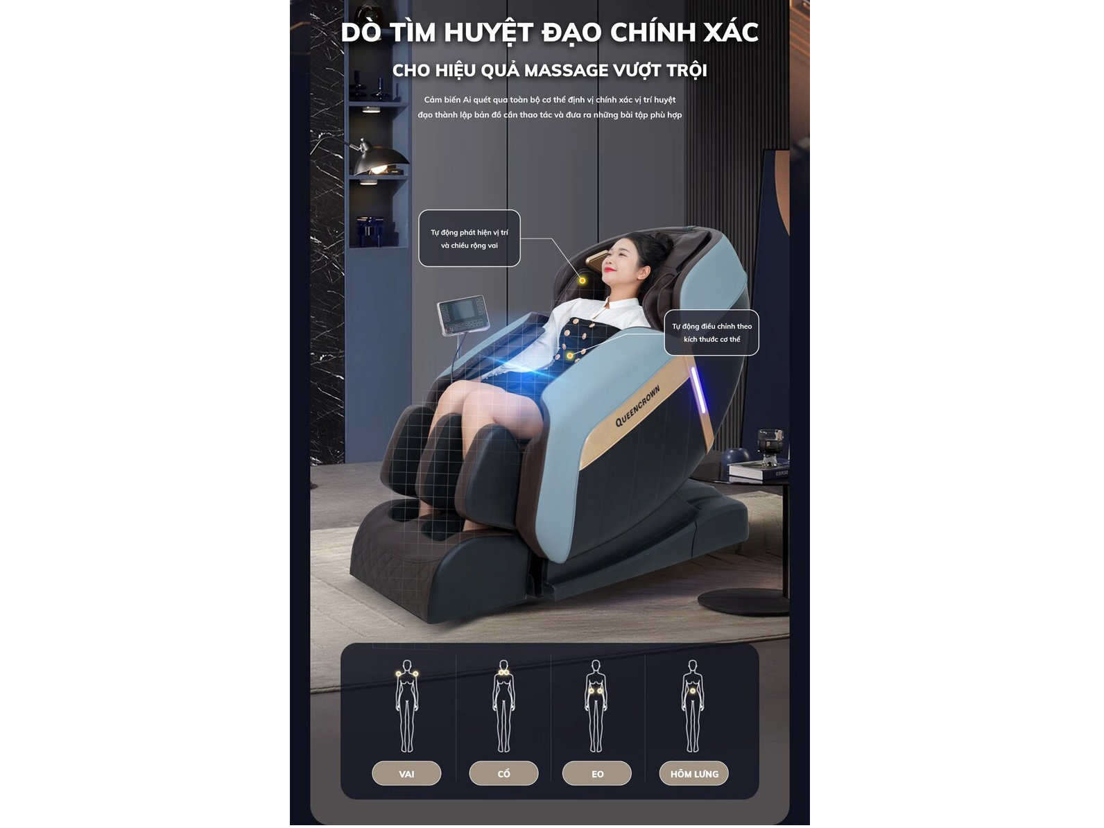 Ghế massage Queen Crown QE 66 LUX