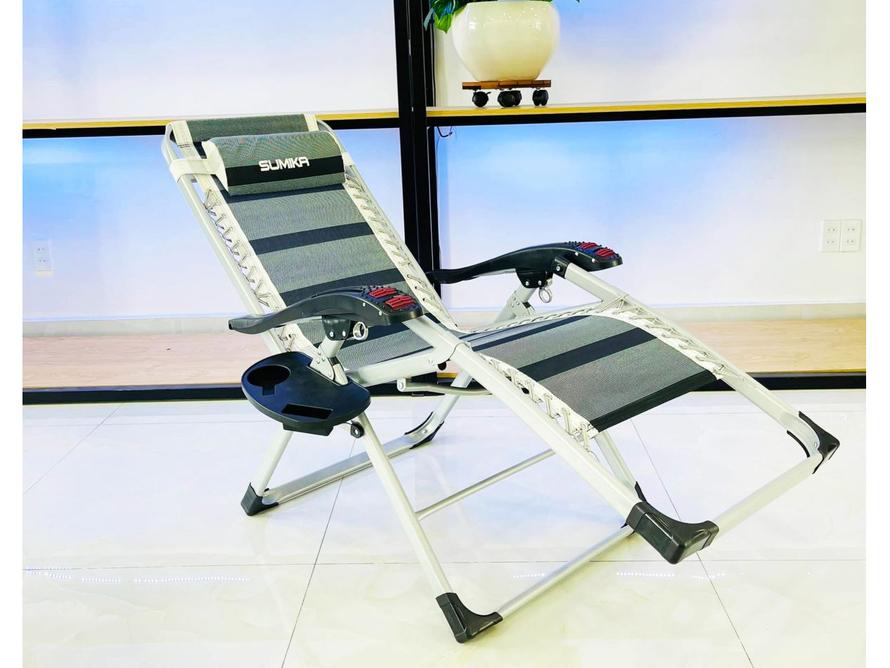 Ghế xếp thư giãn Sumika 199 khóa kim loại, lăn tay massage