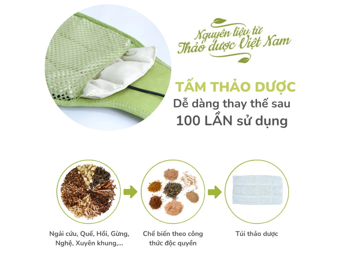 Gối chườm nóng thảo dược Hapaku điện 24V