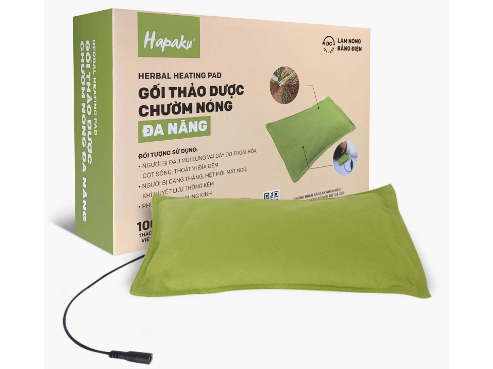Gối chườm nóng thảo dược Hapaku điện 24V