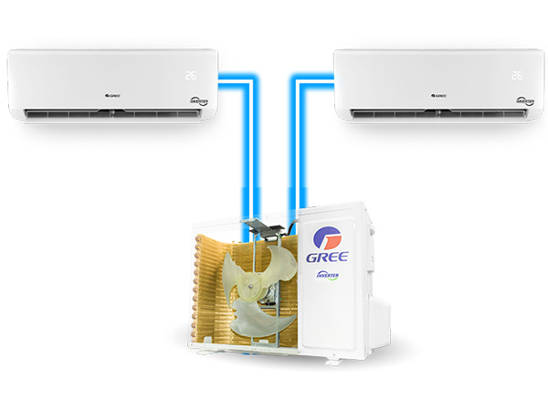 Hệ thống máy lạnh Multi Gree Inverter 1 dàn nóng 2 dàn lạnh GWCD(14)NK6FO