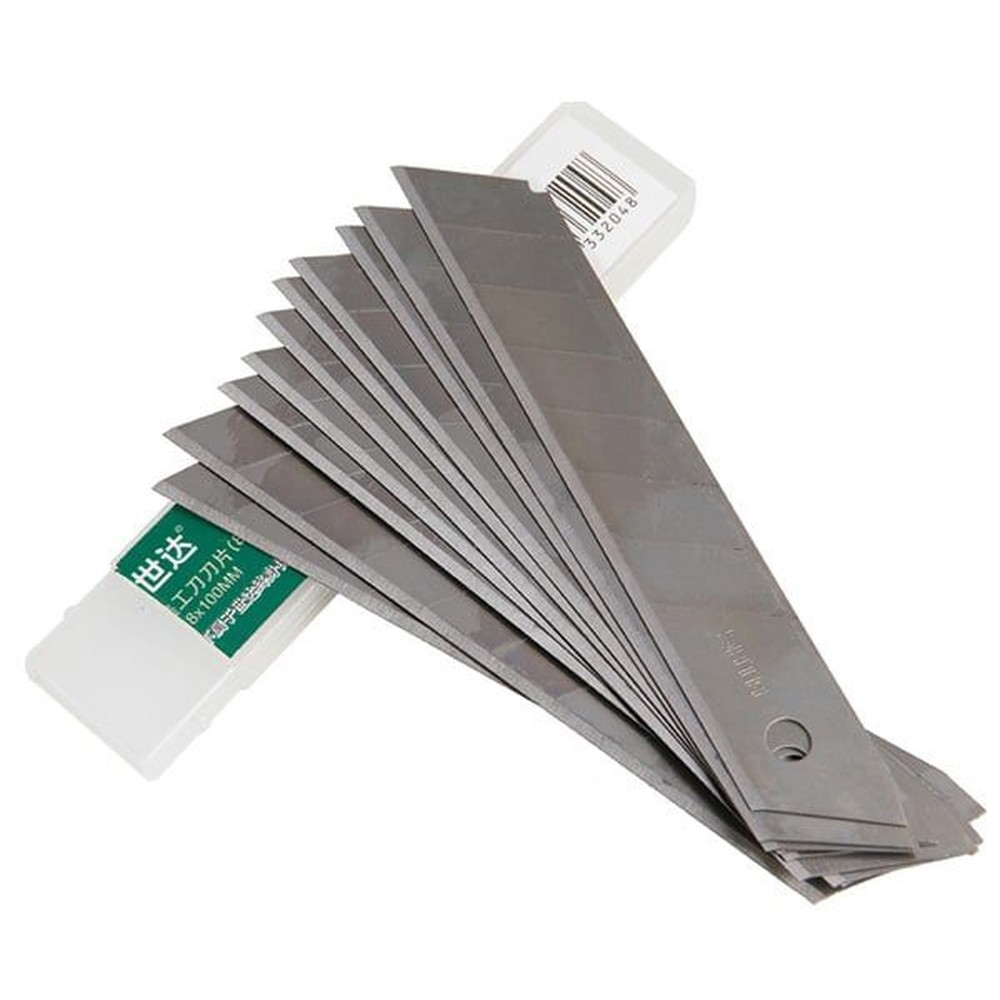 Hộp 10 lưỡi dao rọc giấy Sata 93436 18 × 100 mm
