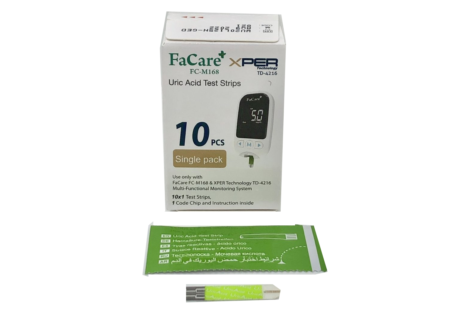 Hộp 10 que thử Axit Uric và kim lấy máu cho máy FaCare FC-M168
