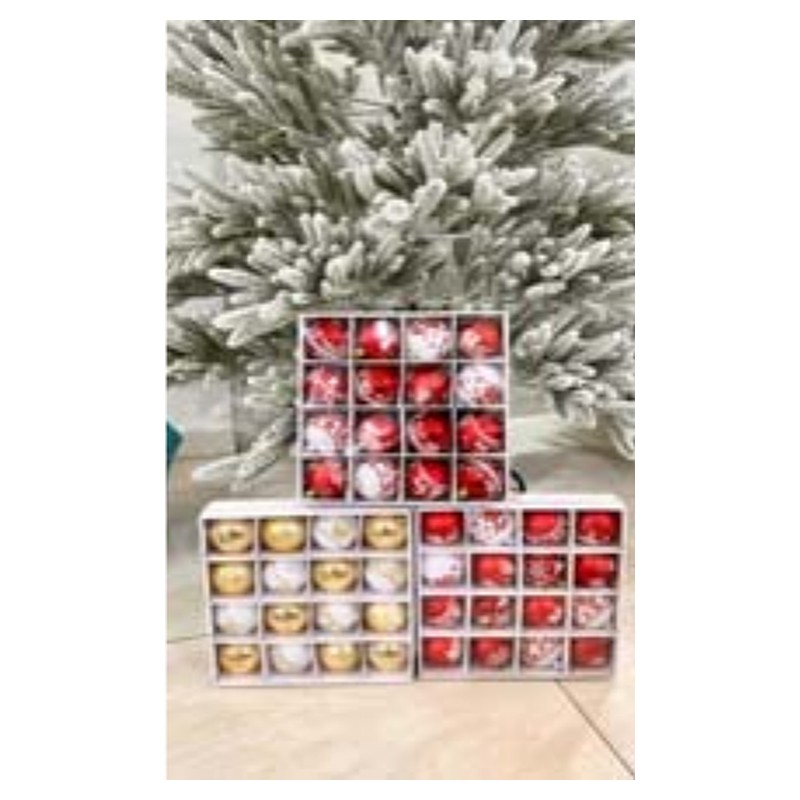 Hộp 16 quả châu Noel combo đỏ vàng 6cm