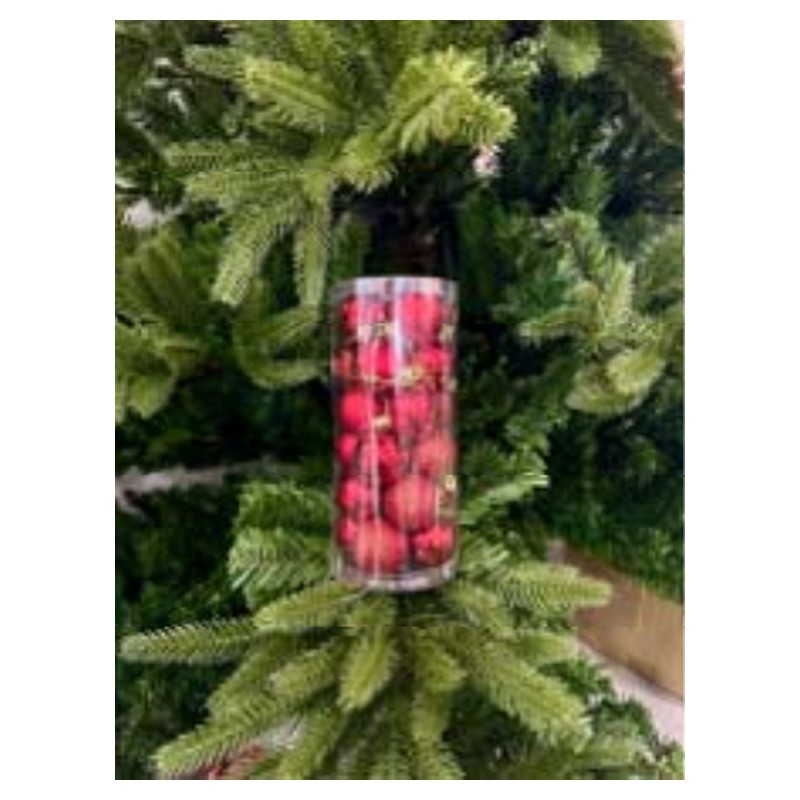 Hộp 24 quả châu Noel mờ kim tuyến 4cm (đỏ/vàng/bạc)
