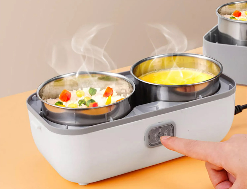 Hộp cơm cắm điện Chefman CM-121i 2 tầng inox 304