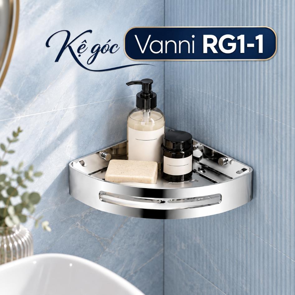 Kệ góc phòng tắm Vanni RG1-1 Inox 304 KT: 20×20 cm