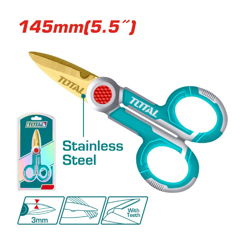 Kéo thợ điện Total THT1155871 145 mm inox