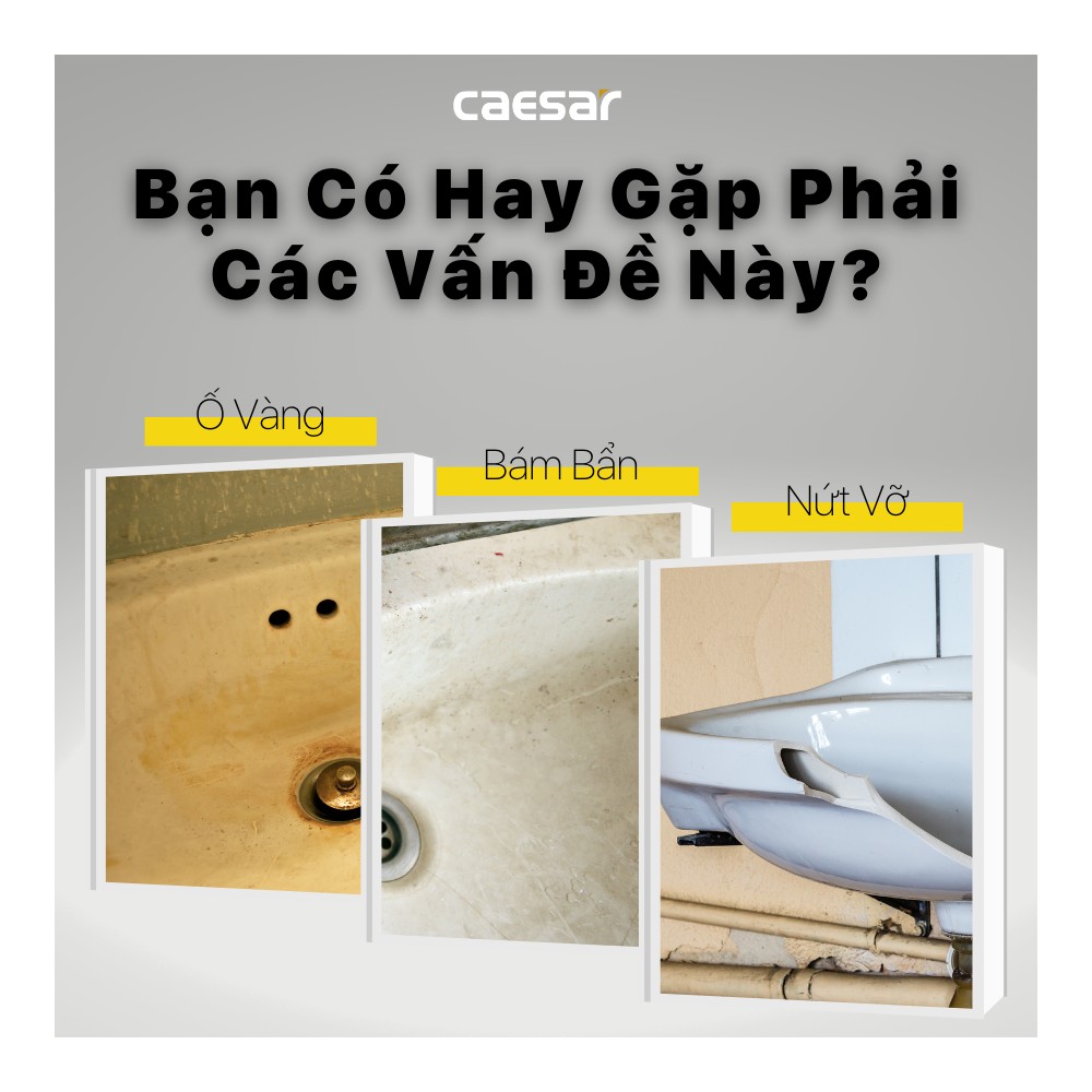Lavabo treo tường Caesar L2140 – 405 x 405 x 185mm chính hãng, bảo hành 24 tháng