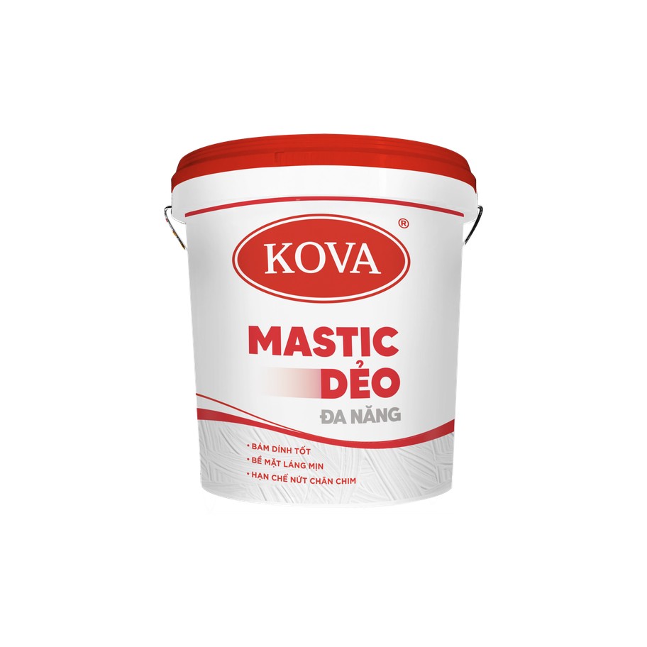 Mastic dẻo KOVA đa năng hạn chế rạn nứt chân chim, làm nền cho sơn hiệu ứng