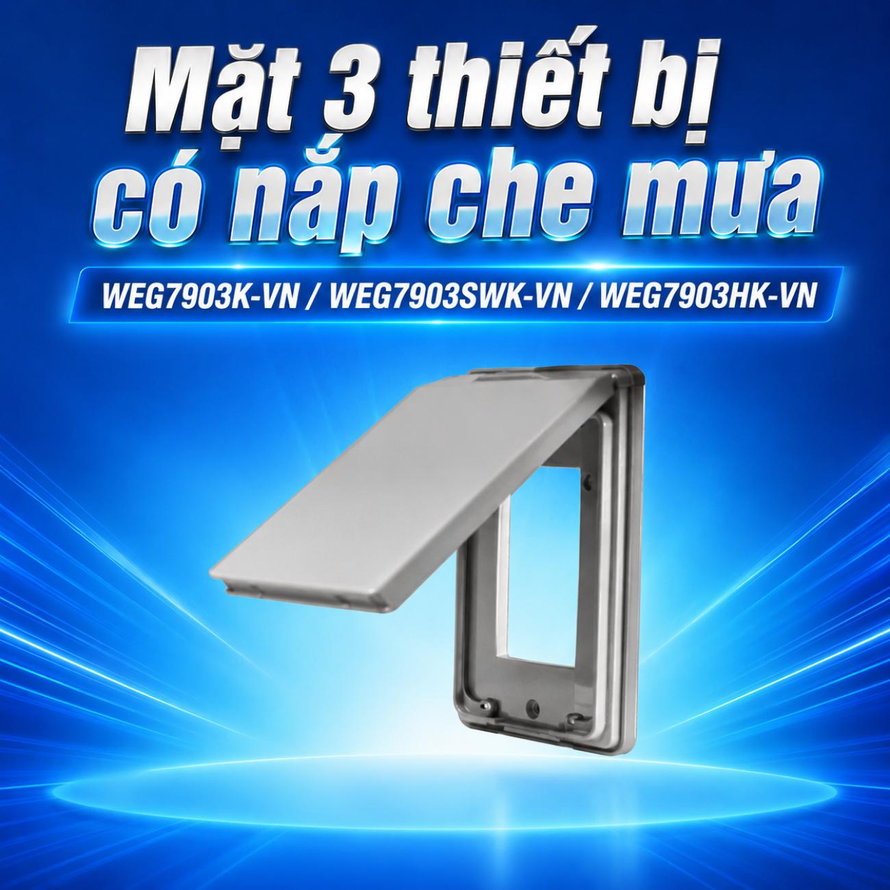 Mặt 3 thiết bị có nắp che mưa Panasonic
