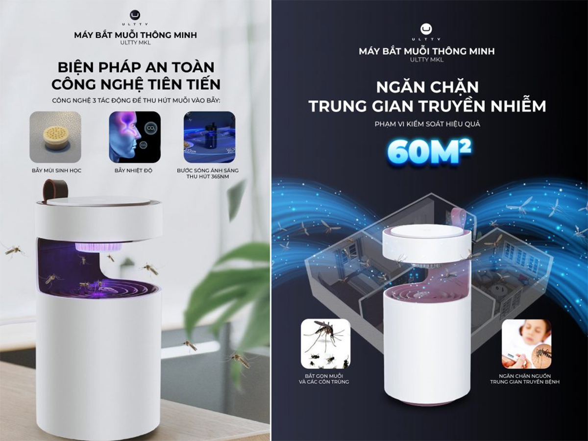 Máy bắt muỗi và côn trùng U Ultty MKL có tia UV