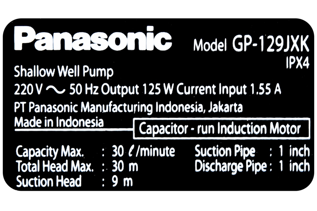 Máy bơm đẩy cao Panasonic GP-129JXK 125W