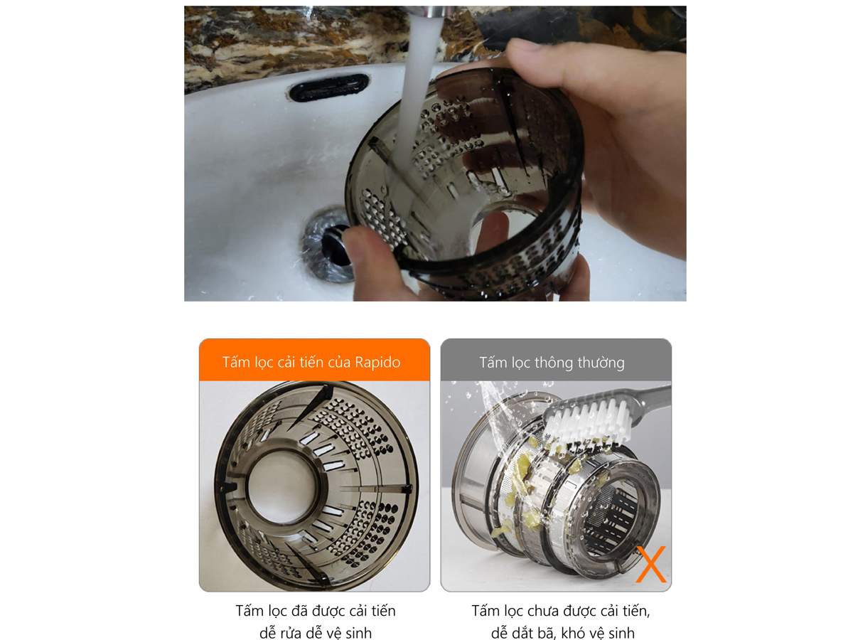 Máy ép chậm mini Rapido RSJ120